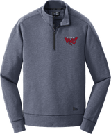York Devils New Era Tri-Blend Fleece 1/4-Zip Pullover